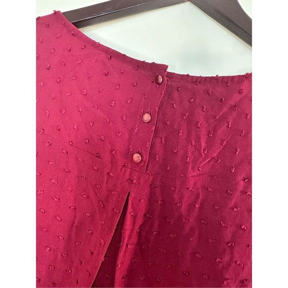 Maeve Burgundy Red Islet Blouse With Scalloped Hem Size 12 - Picture 4 of 5
